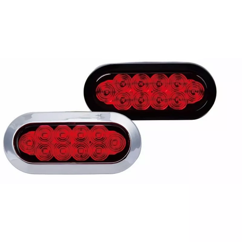 6 tommer oval rød overflade trailer lys